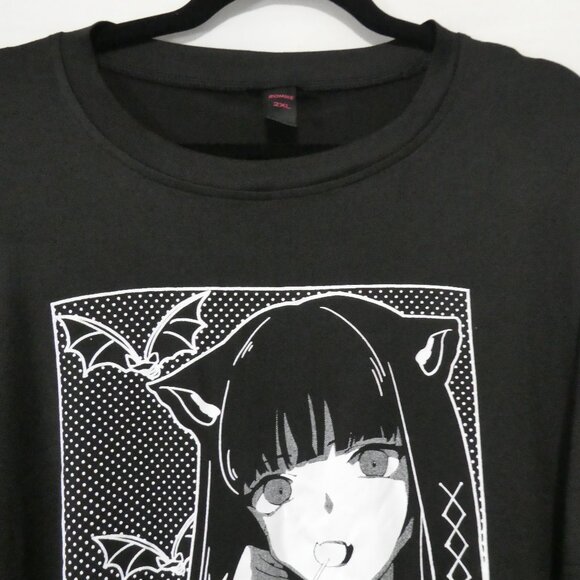 ROMWE | 2XL | Black Anime Graphic T-Shirt With Gothic Design - Picture 5 of 14